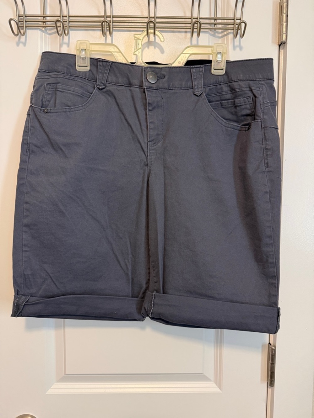 Democracy “Ab” solution Women's Roll-Cuff Shorts in Dark Gray 18W